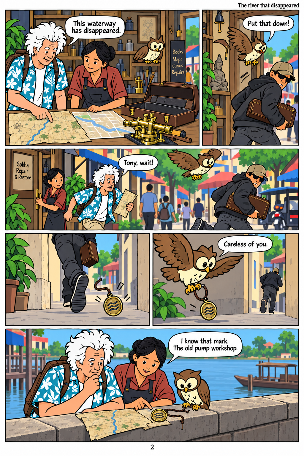 Page 2 of The river that disappeared. Dialogue transcript follows below.