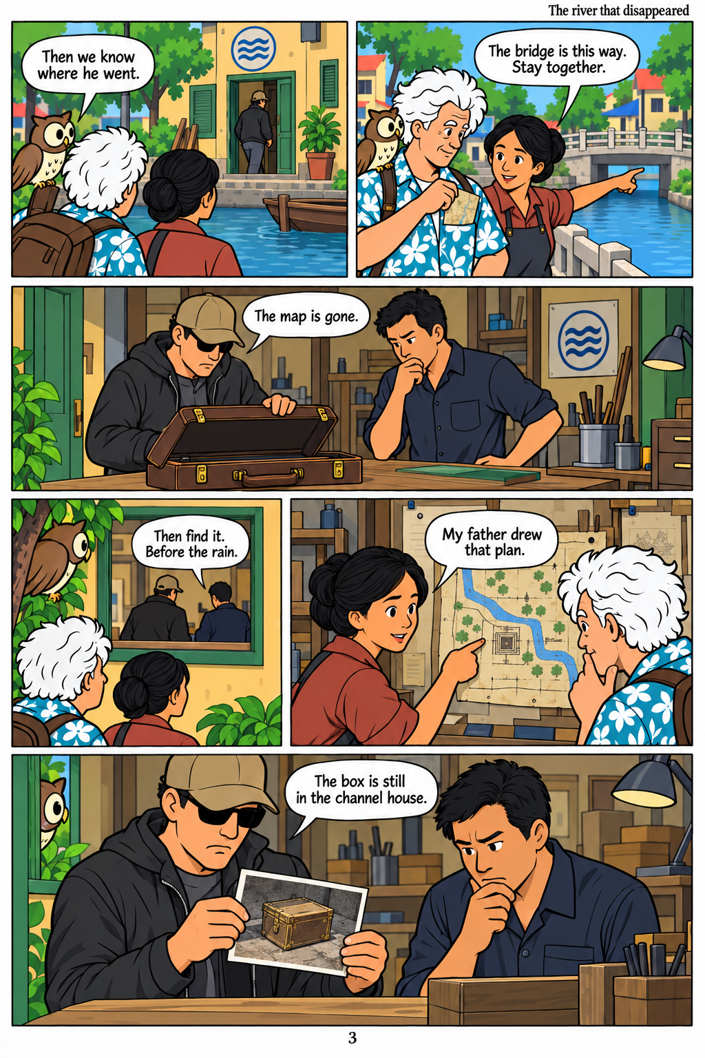 Page 3 of The river that disappeared. Dialogue transcript follows below.