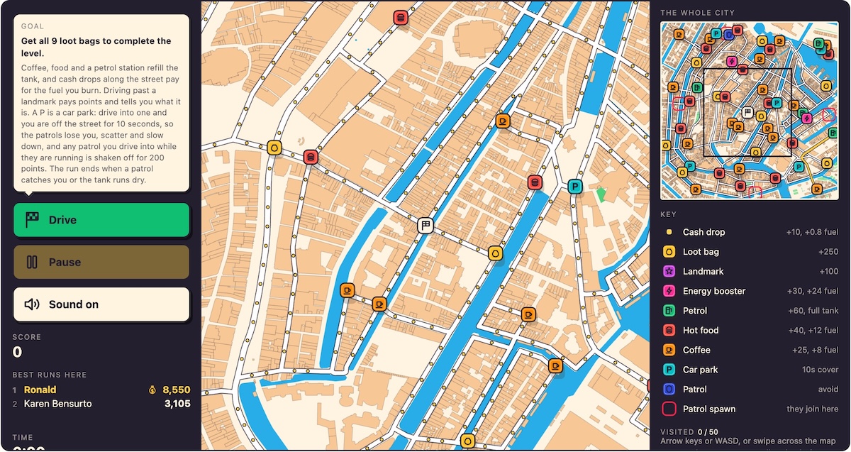 The Getaway game running in Amsterdam