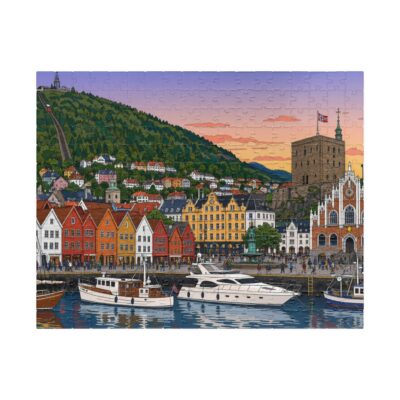 Bergen — City + Map Puzzle Set