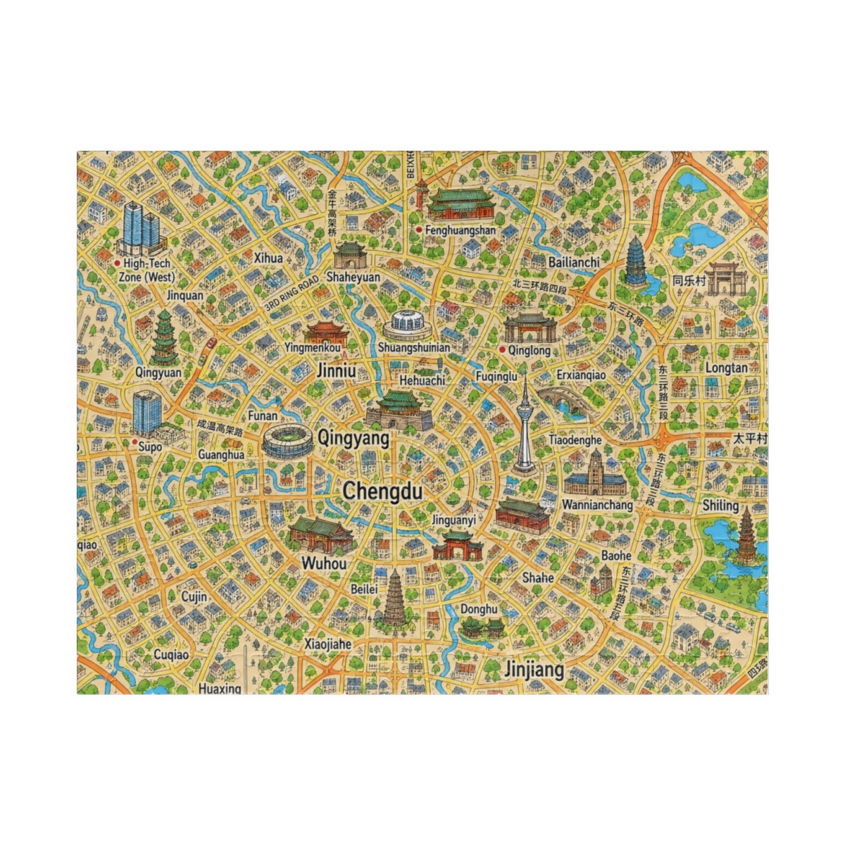 Chengdu map puzzle