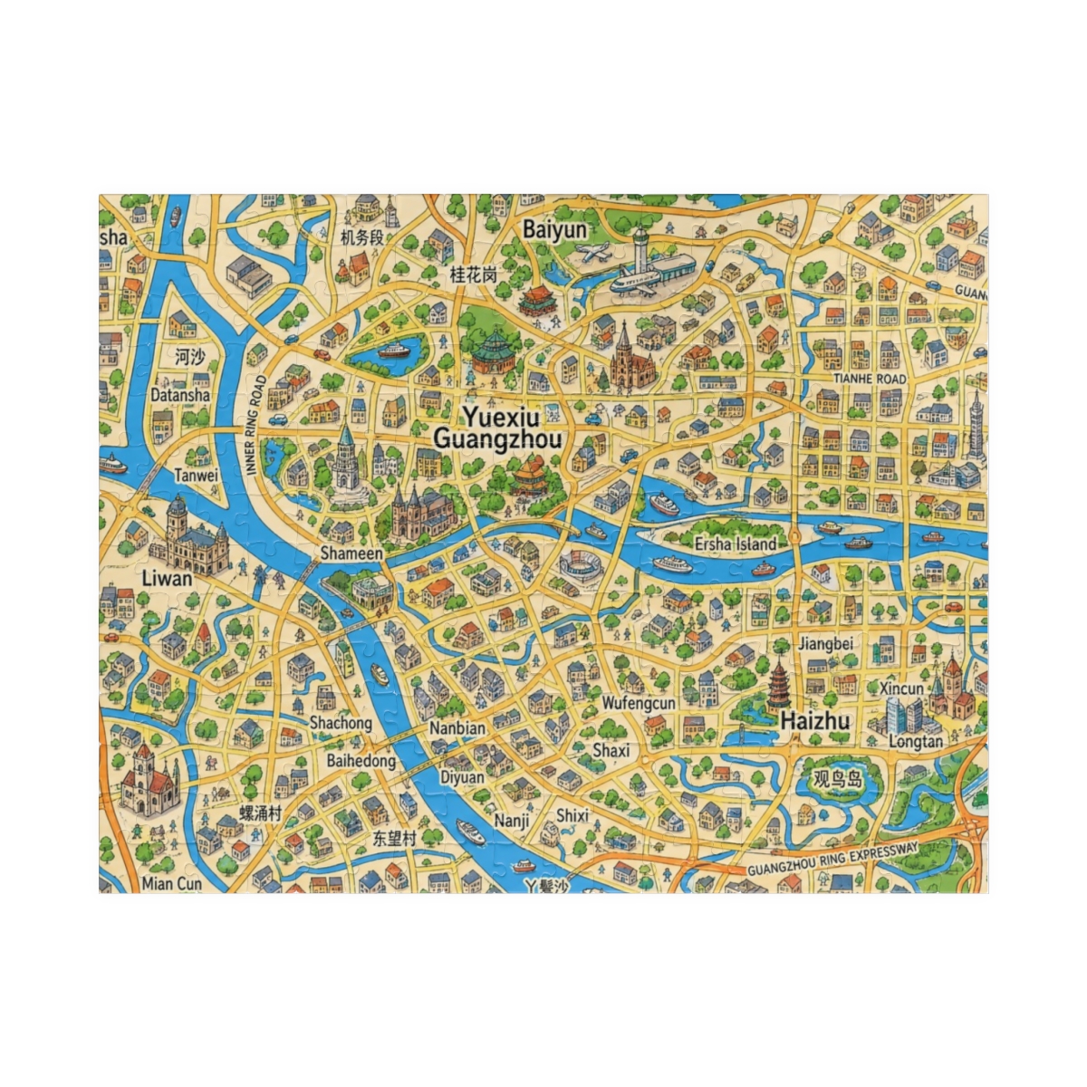 Guangzhou map puzzle
