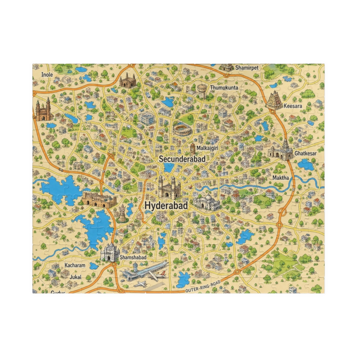 Hyderābād map puzzle