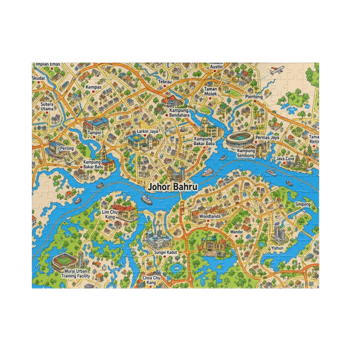 Johor Bahru map puzzle