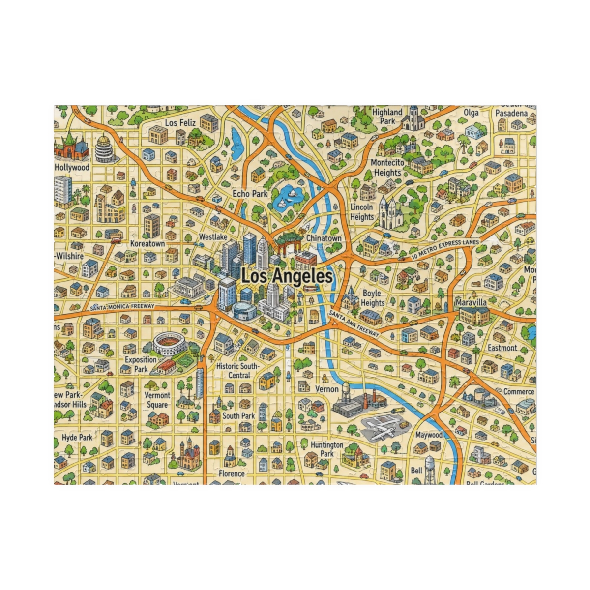 Los Angeles map puzzle