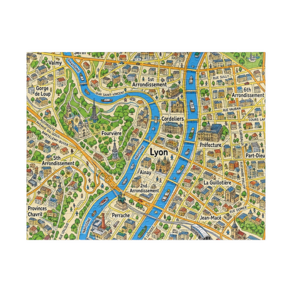 Lyon map puzzle