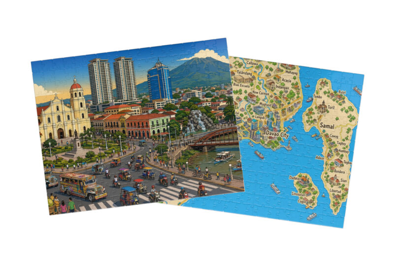 Davao — City + Map Puzzle Set