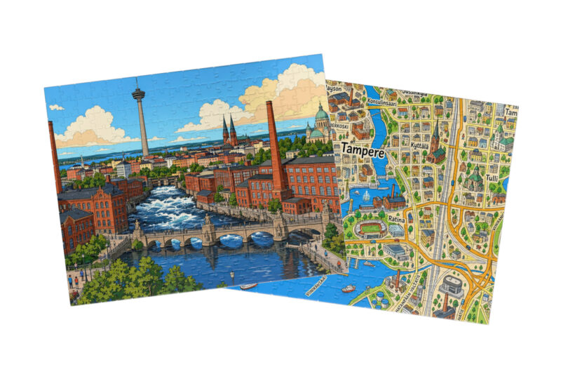 Tampere — City + Map Puzzle Set