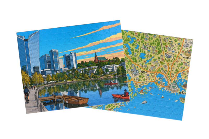 Espoo — City + Map Puzzle Set