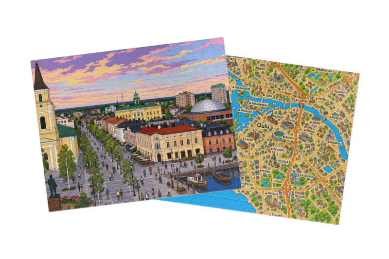 Oulu — City + Map Puzzle Set
