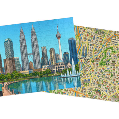 Kuala Lumpur — City + Map Puzzle Set