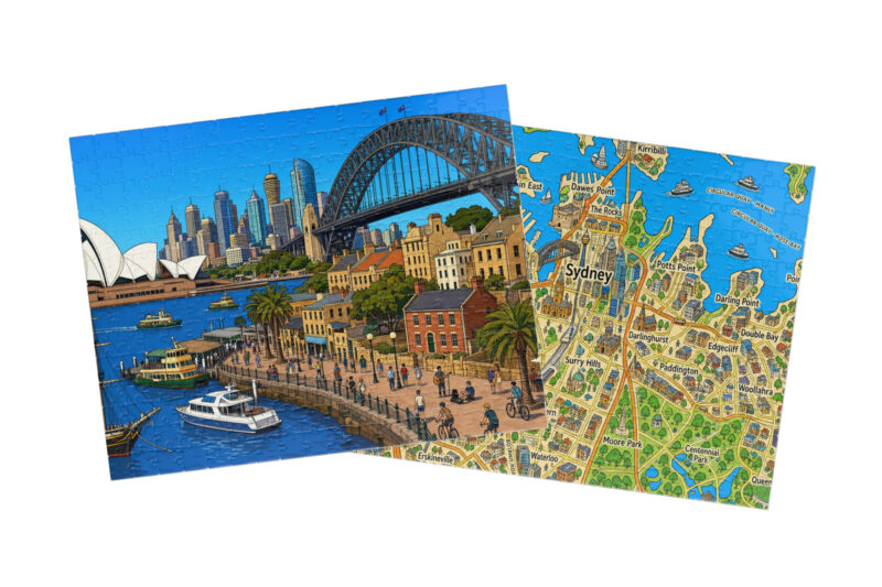 Sydney — City + Map Puzzle Set