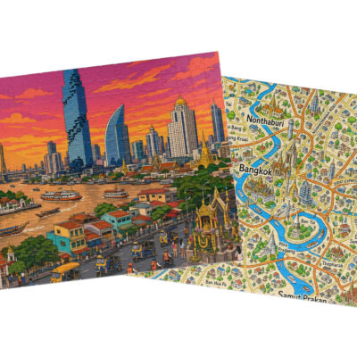 Bangkok — City + Map Puzzle Set