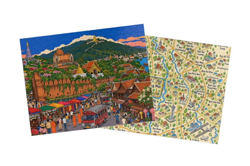 Chiang Mai — City + Map Puzzle Set