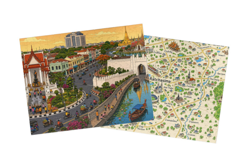 Nakhon Ratchasima — City + Map Puzzle Set