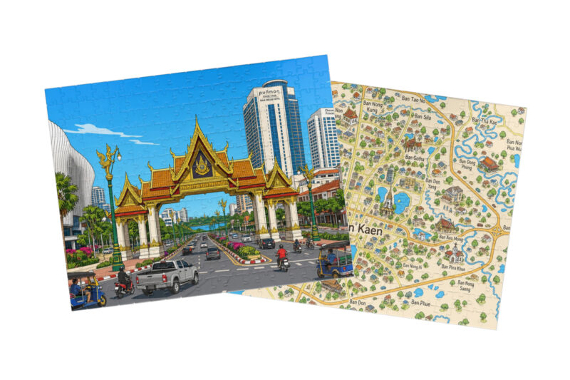 Khon Kaen — City + Map Puzzle Set
