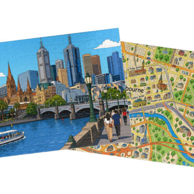 Melbourne — City + Map Puzzle Set