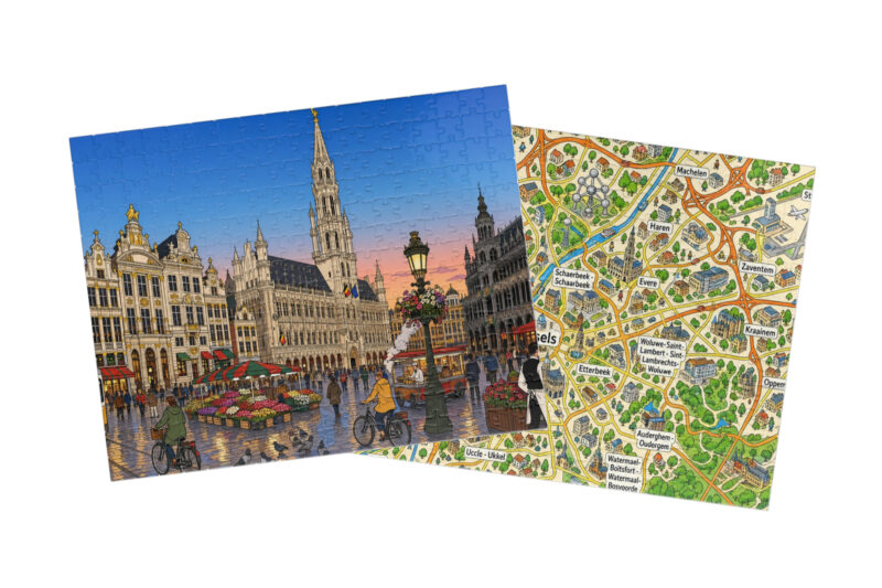Brussels — City + Map Puzzle Set