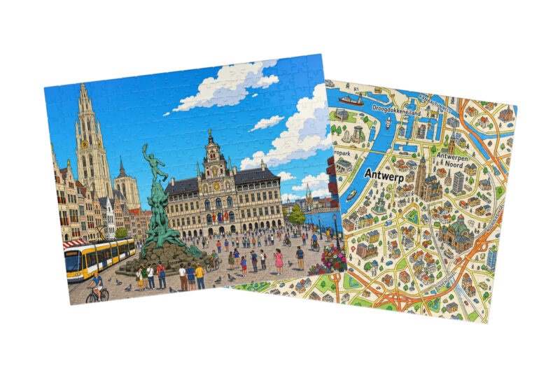 Antwerp — City + Map Puzzle Set