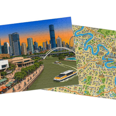 Brisbane — City + Map Puzzle Set