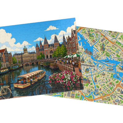 Amsterdam — City + Map Puzzle Set