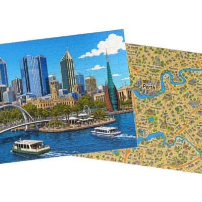 Perth — City + Map Puzzle Set