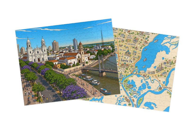 Santa Fe — City + Map Puzzle Set