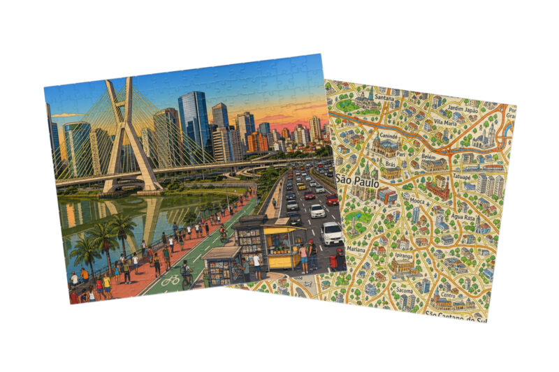 São Paulo — City + Map Puzzle Set