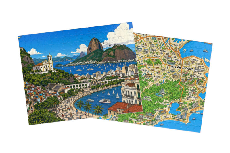 Rio de Janeiro — City + Map Puzzle Set