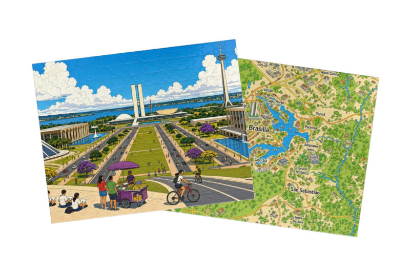 Brasília — City + Map Puzzle Set