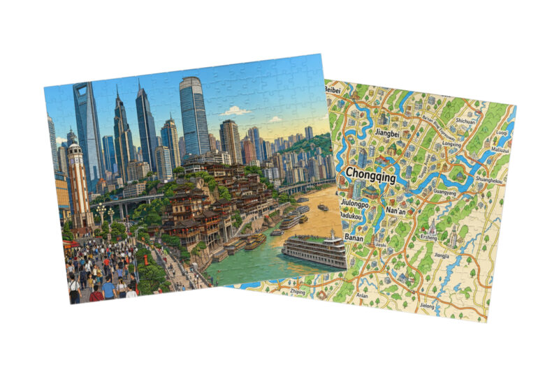 Chongqing — City + Map Puzzle Set