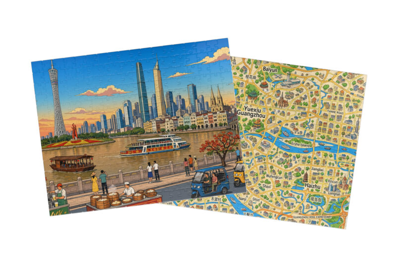 Guangzhou — City + Map Puzzle Set
