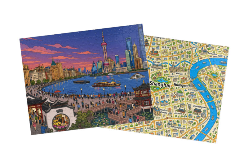 Shanghai — City + Map Puzzle Set
