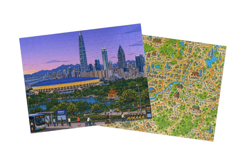Shenzhen — City + Map Puzzle Set