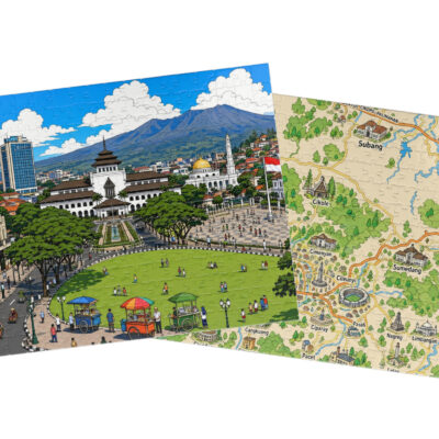 Bandung — City + Map Puzzle Set