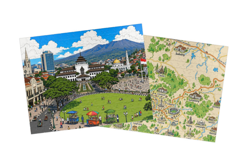 Bandung — City + Map Puzzle Set