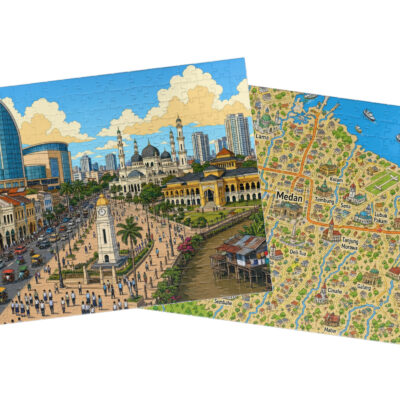 Medan — City + Map Puzzle Set