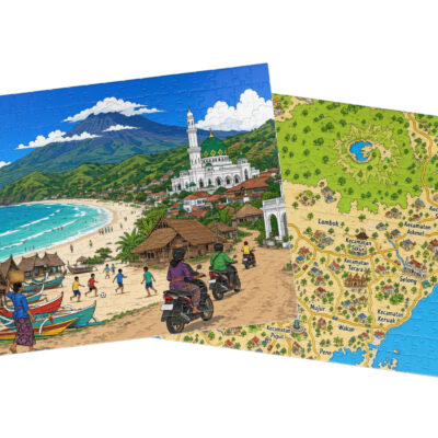 Lombok — City + Map Puzzle Set