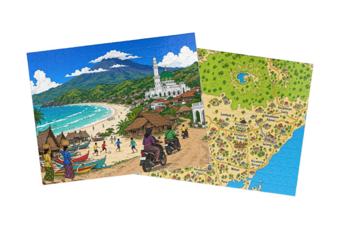 Lombok — City + Map Puzzle Set