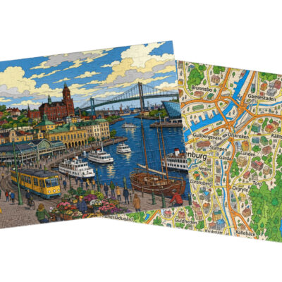 Gothenburg — City + Map Puzzle Set