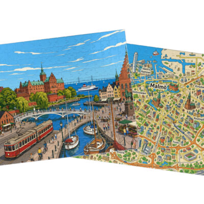 Malmö — City + Map Puzzle Set