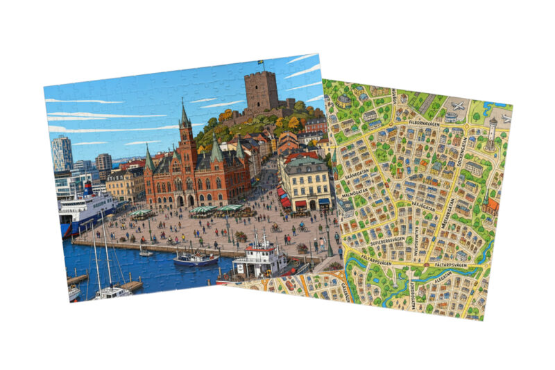 Helsingborg — City + Map Puzzle Set