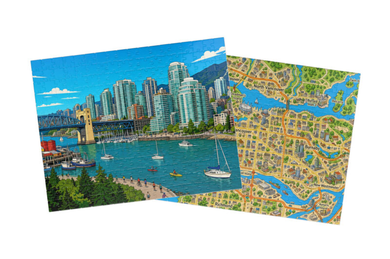Vancouver — City + Map Puzzle Set