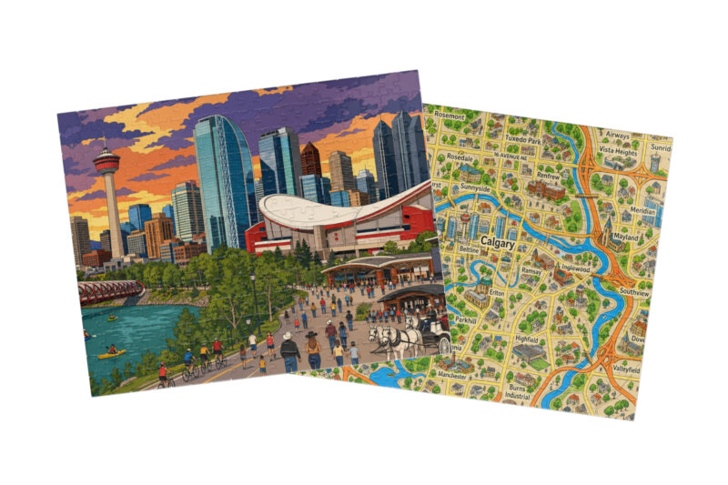 Calgary — City + Map Puzzle Set