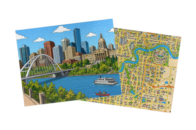 Edmonton — City + Map Puzzle Set