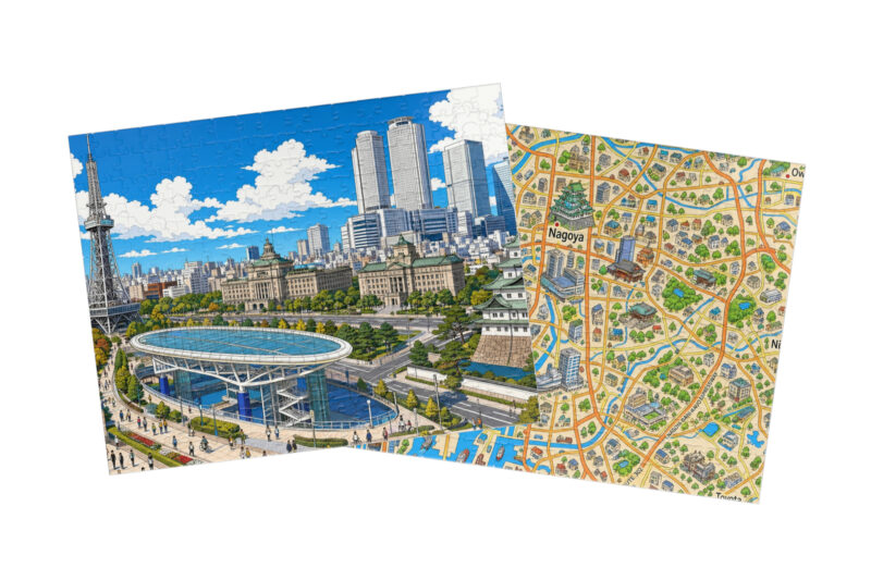 Nagoya — City + Map Puzzle Set