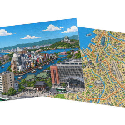 Fukuoka — City + Map Puzzle Set