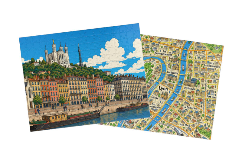 Lyon — City + Map Puzzle Set
