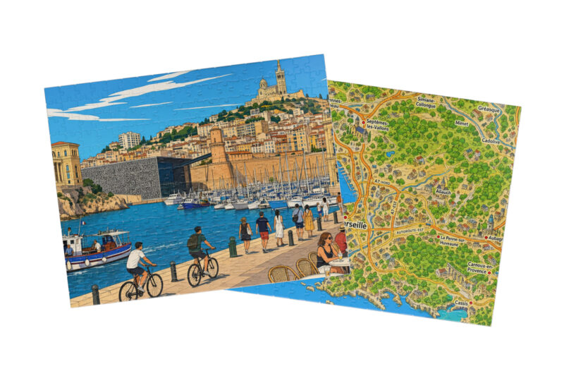 Marseille — City + Map Puzzle Set