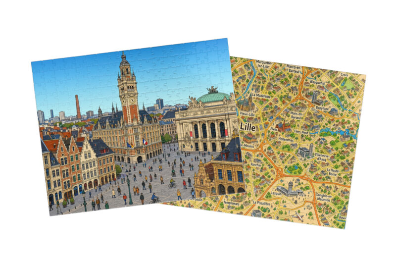 Lille — City + Map Puzzle Set
